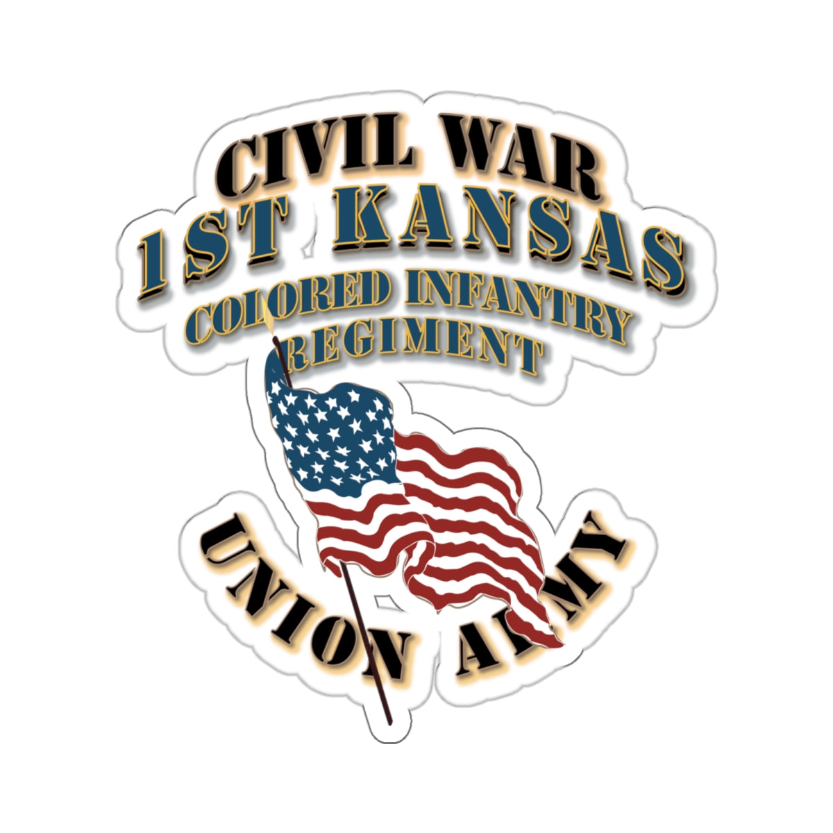 Kiss-Cut Stickers - Civil War - 1st Kansas Colored Infantry Regiment - USA