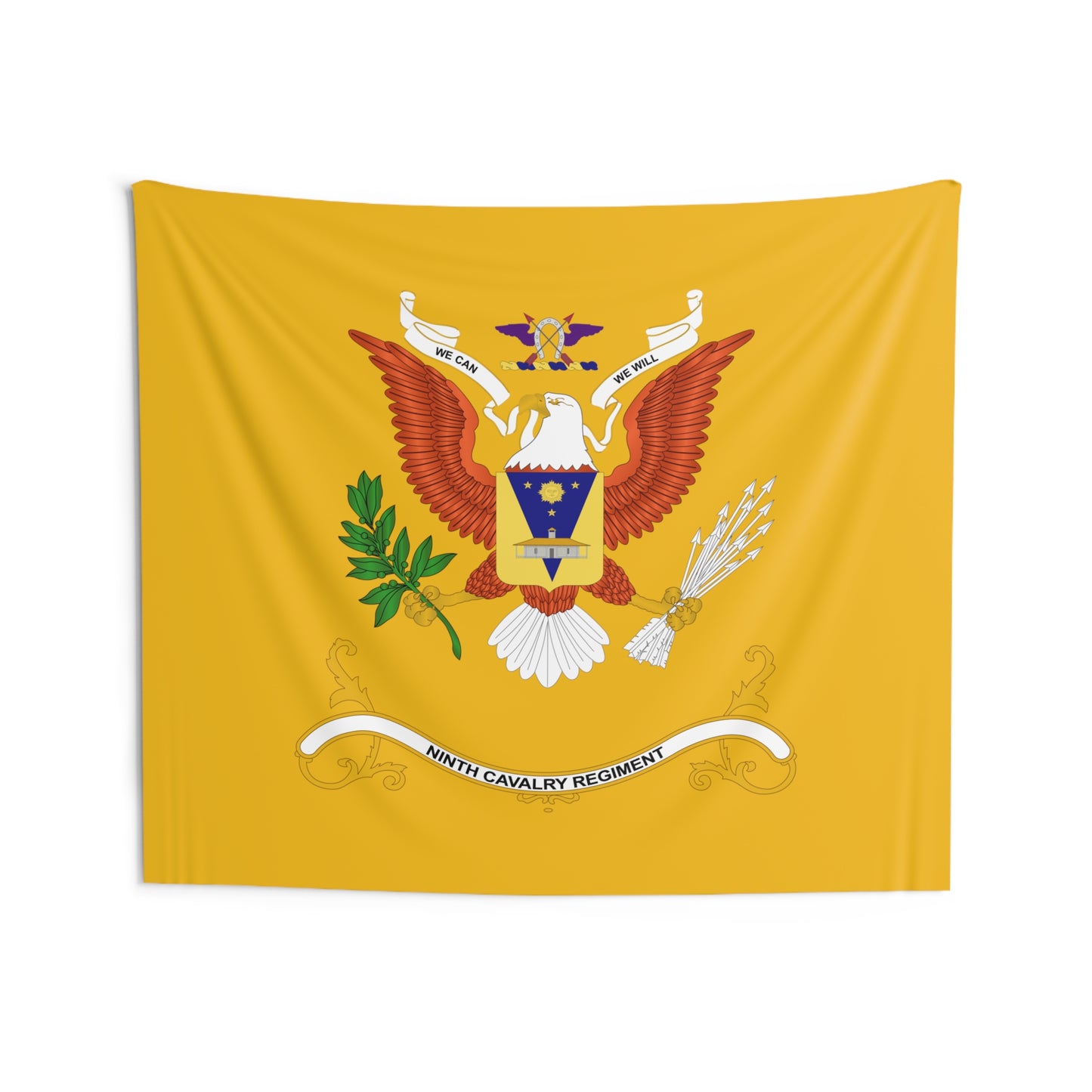 Indoor Wall Tapestries - 9th Cavalry Regiment - Buffalo Soldiers - Regimental Colors Tapestry