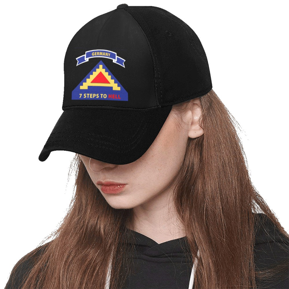 T-Shirt - Army - 7th United States Army w 7 Steps Hell w Scroll Unisex Baseball Cap F - DTG (Printed) or Embroidery