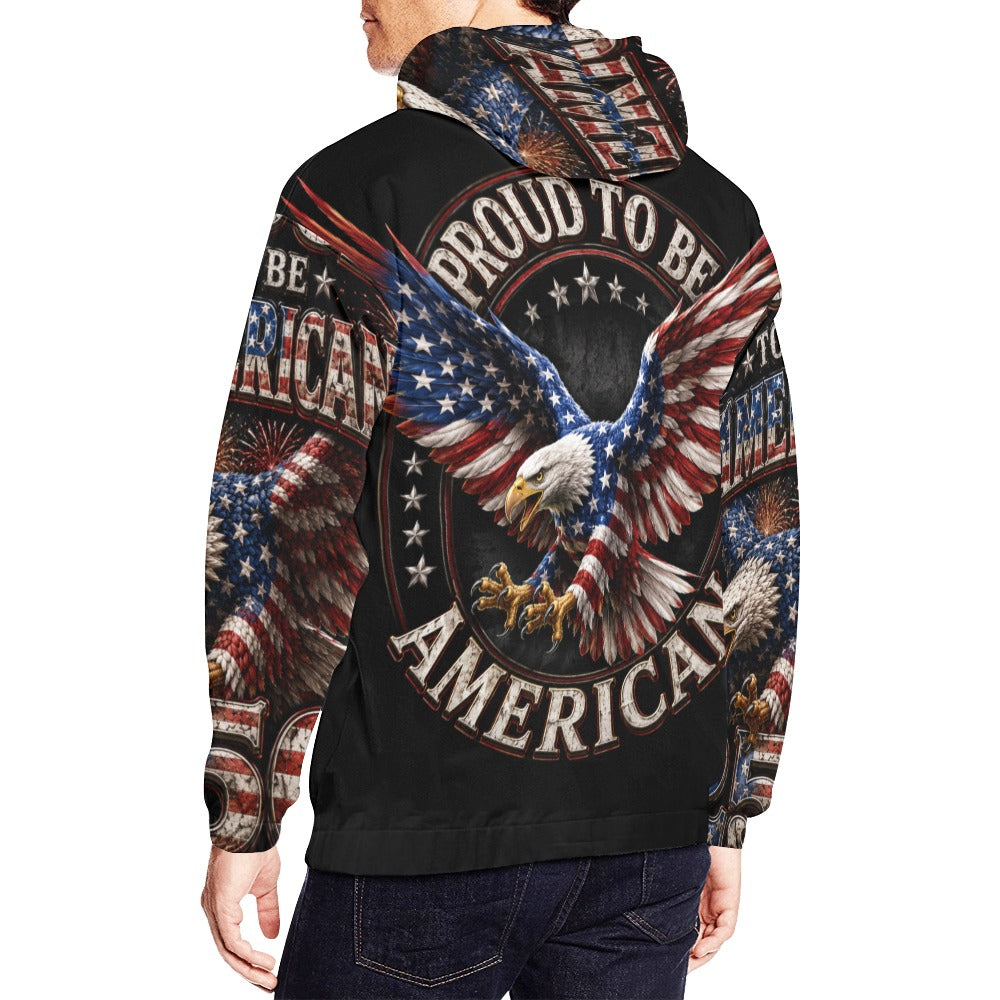 Proud to be American - 250th anniversary w Fireworks Men's All Over Print Hoodie (USA Size) (Model H13)