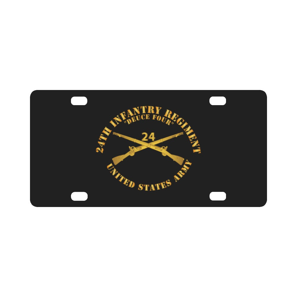 Army - 24th Infantry Regiment - Deuce Four  - Branch Insignia Classic License Plate
