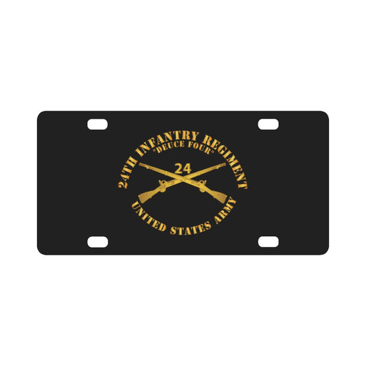 Army - 24th Infantry Regiment - Deuce Four  - Branch Insignia Classic License Plate