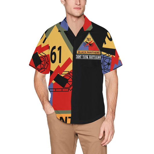 AOP Shirt - Army - 761st Tank Battalion SSI w Name Tape Men's All Over Print Hawaiian Shirt With Chest Pocket(ModelT58)