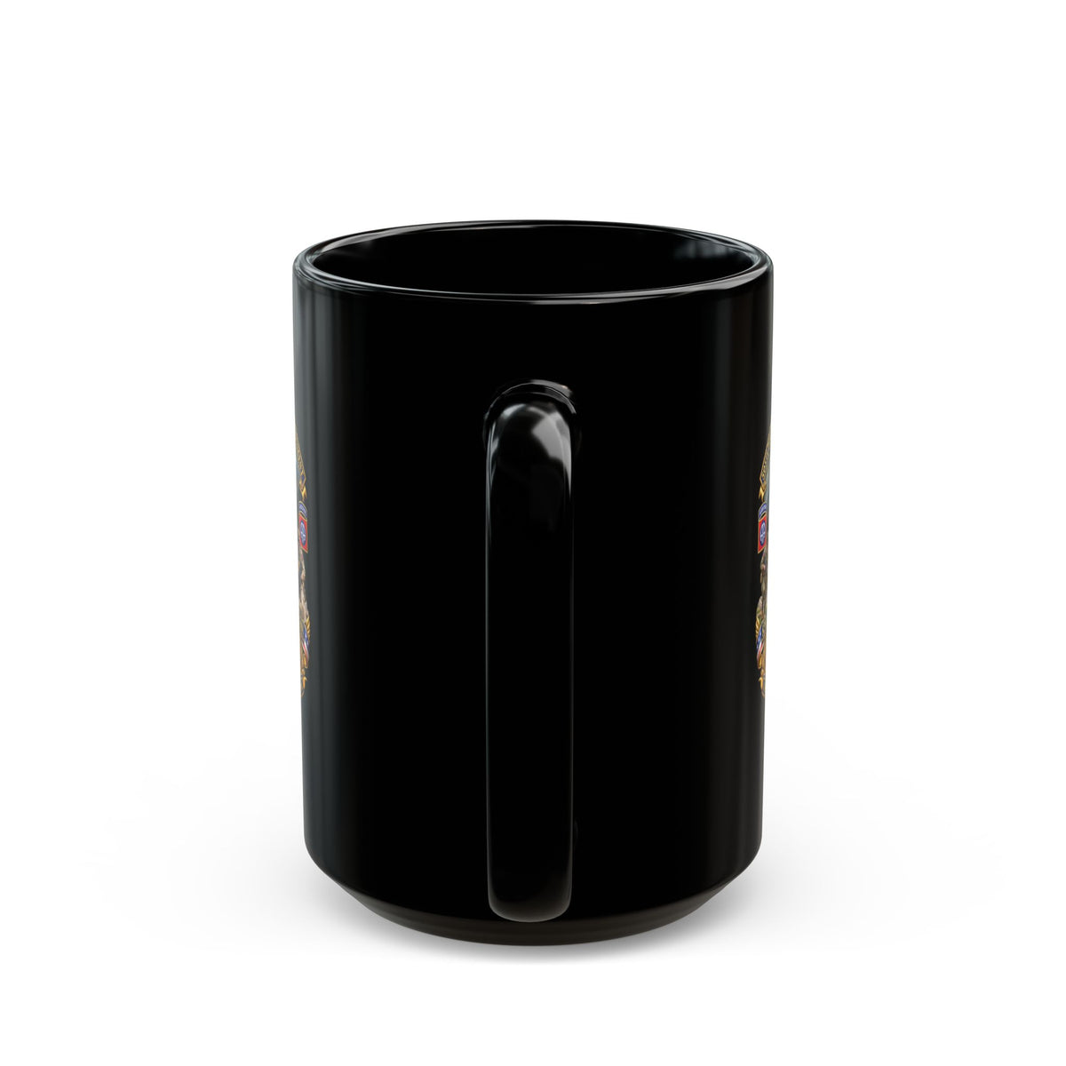 Black Mug  (15oz) - Army - Combat Vet w 505th PIR - 82nd Airborne  w Campaigns - Soldiers - SSI - 3D - Enhanced