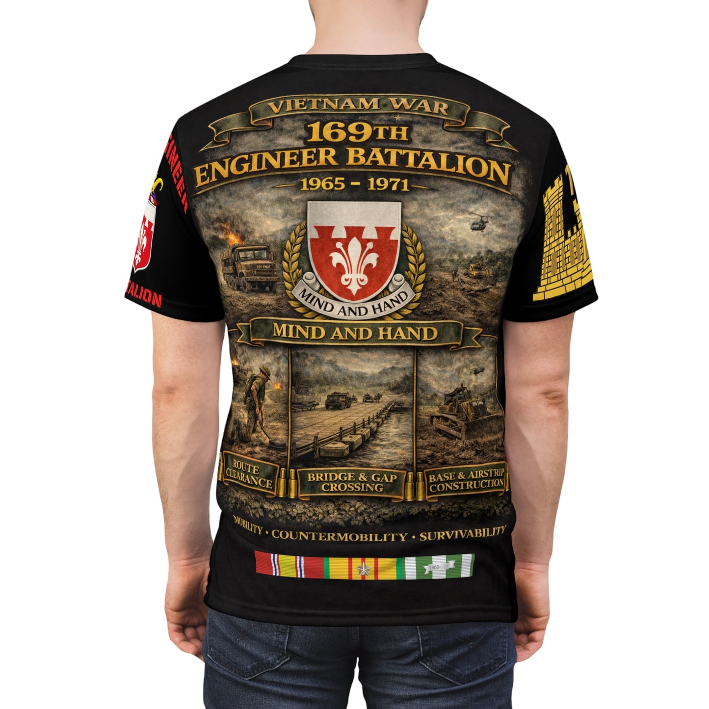 169th Engineer Battalion Vietnam Service Tribute Tee | All-Over Print