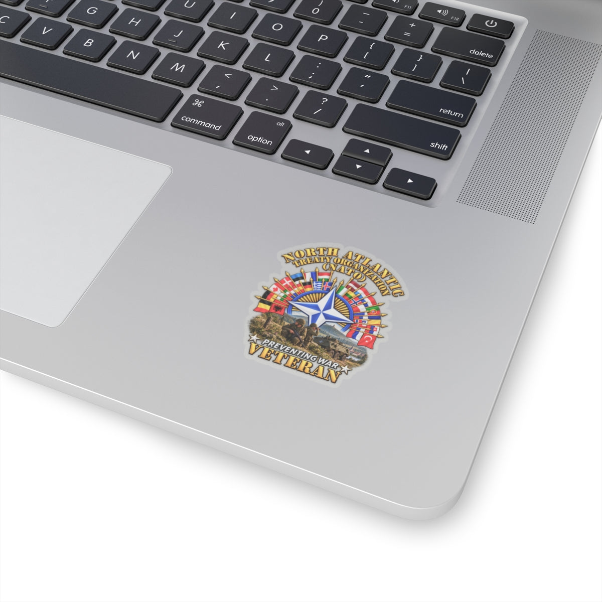 Kiss-Cut Stickers - NATO - Polished NATO Veteran - with flags - Military Scene - 3D - Transparent