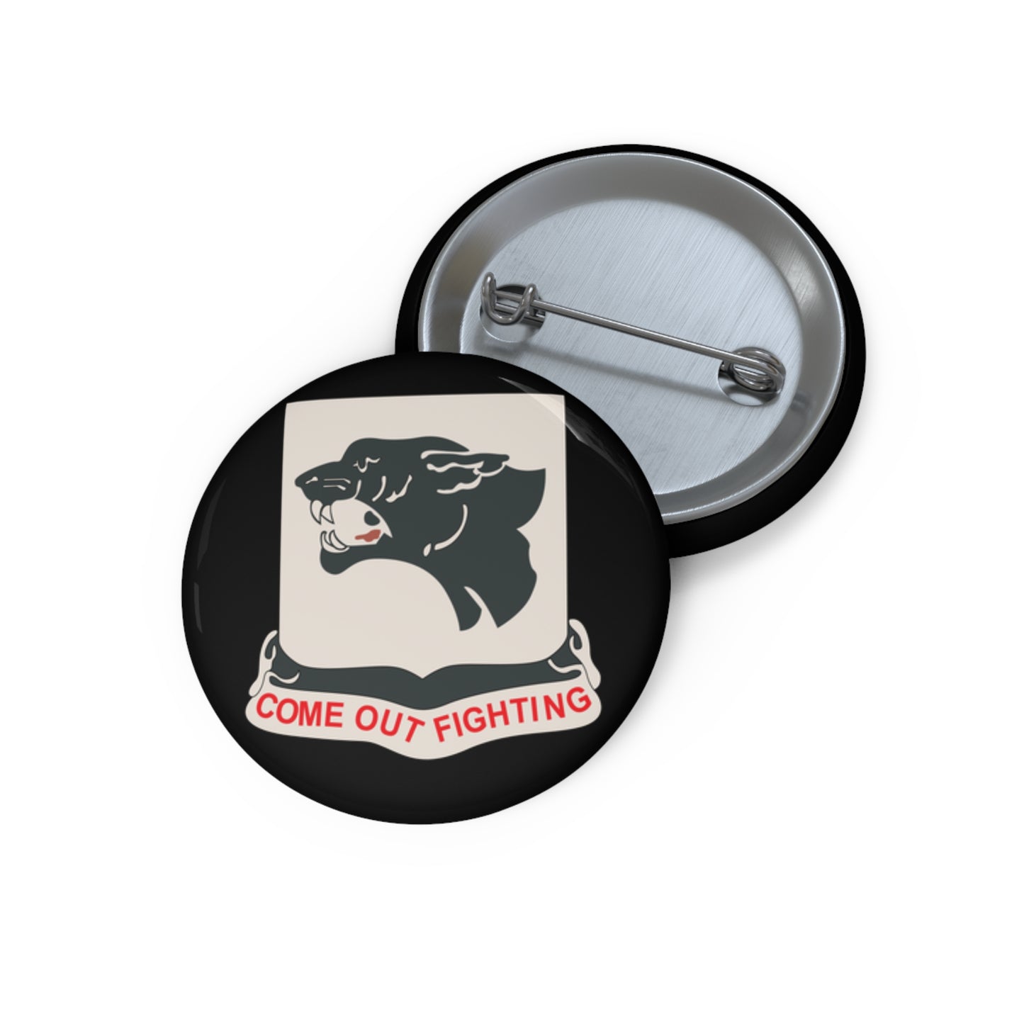 Custom Pin Button – Army - 761st Tank Battalion - Black Panthers wo Txt