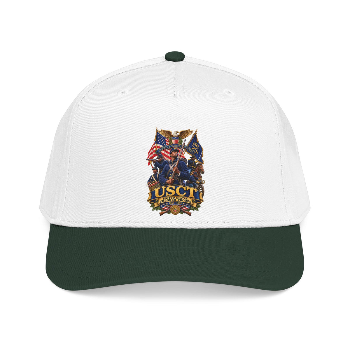 Mid Profile Baseball Cap - United States Colored Troops (USCT) - Civil War - 3D - Enhanced