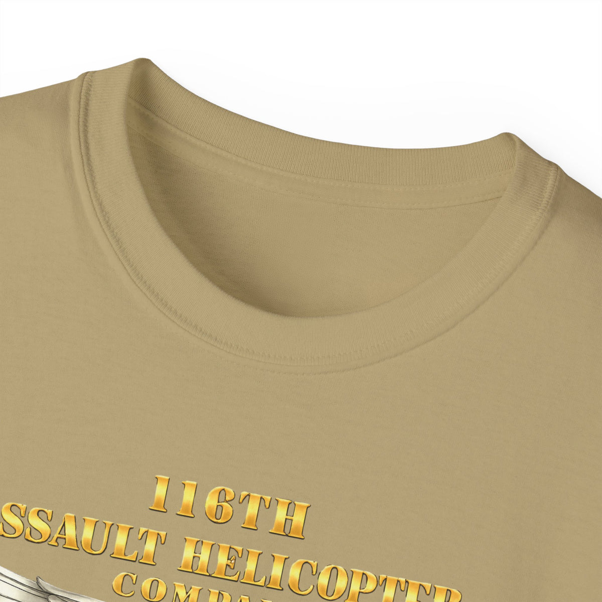 Unisex Ultra Cotton Tee - Army - 116th Assault Helicopter Co w  Aviator Badge w VN SVC - HORNETS - Side X Side - 3D - Enhanced