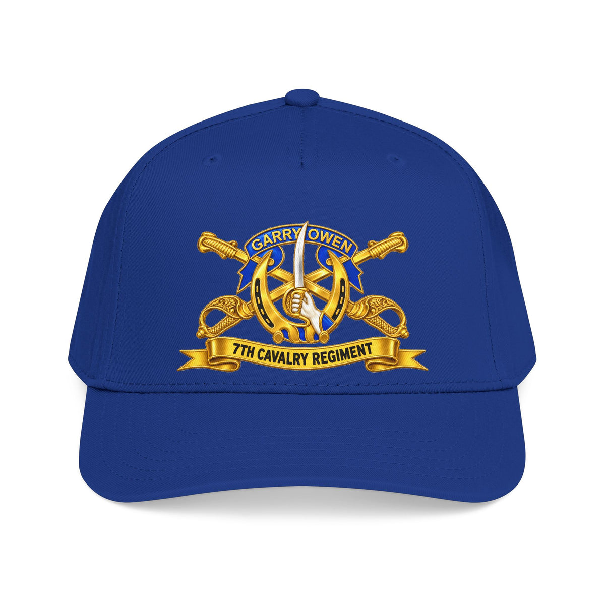 Mid Profile Baseball Cap — 7th Cavalry Regiment - DUI, Br, Ribbon wo Scene - 3D - Transparent
