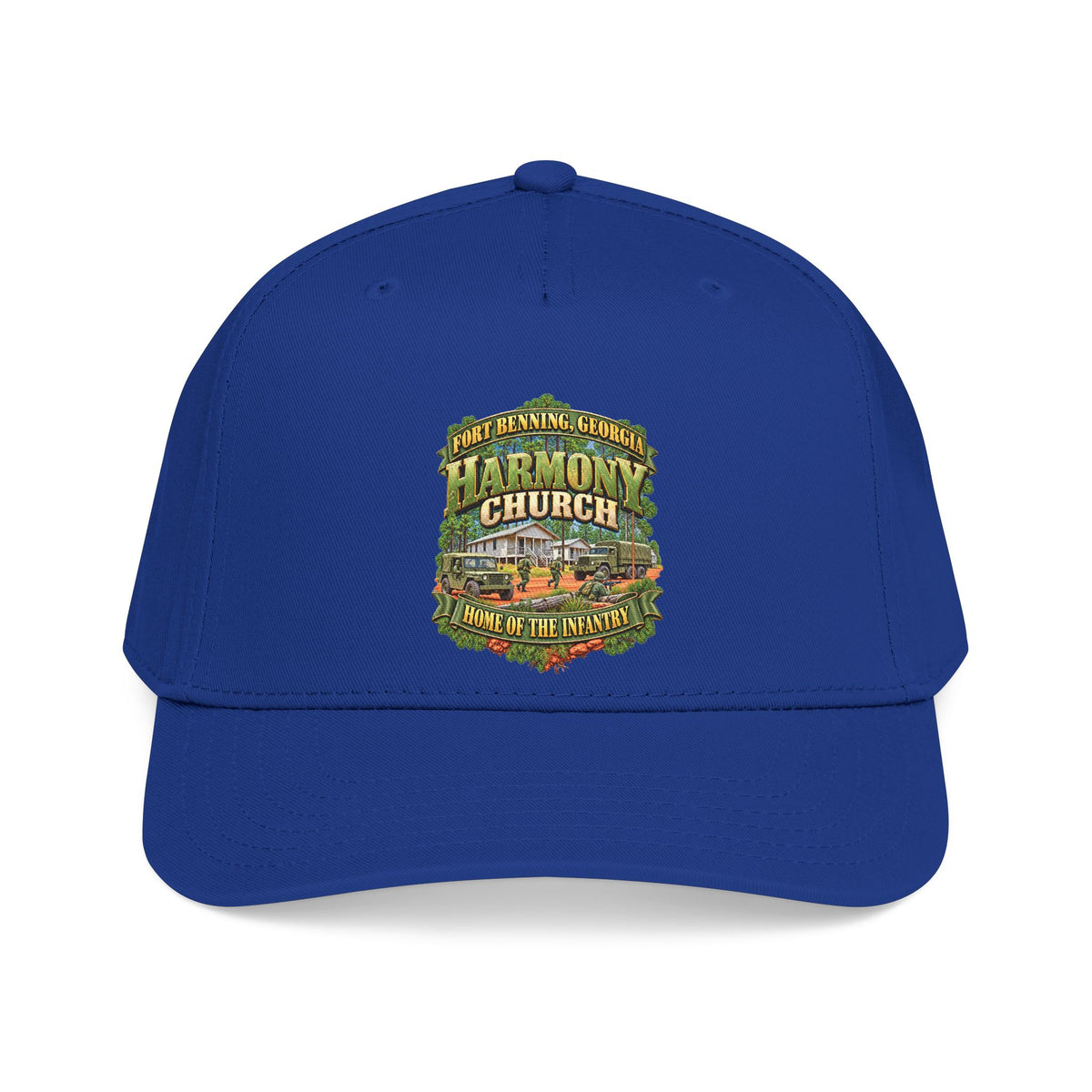 Mid Profile Baseball Cap - Fort Benning, Georgia, Harmony Church - Home of the Infantry - 3D - Enhanced
