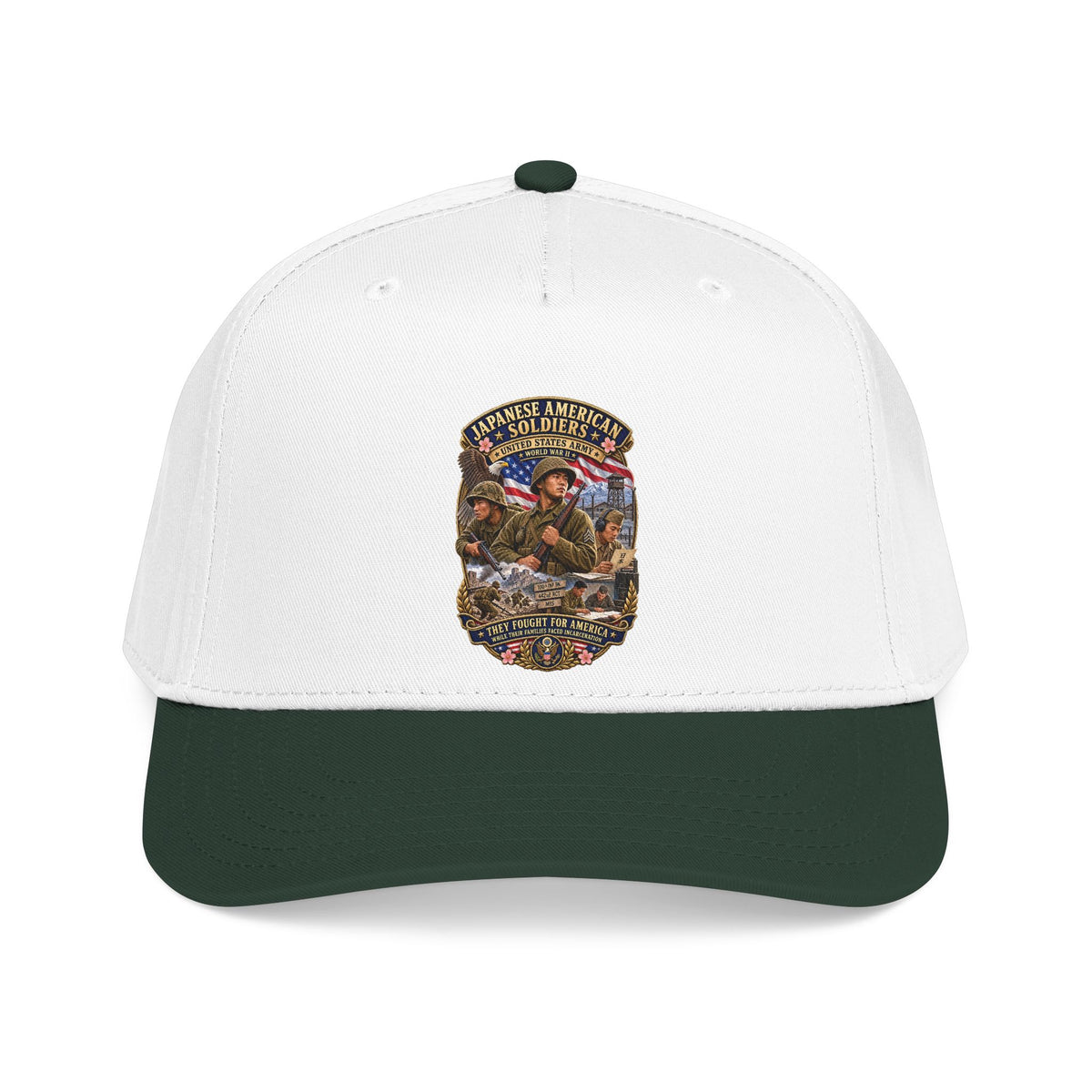 Mid Profile Baseball Cap - Japanese American WWII Soldiers - 3D - Enhanced
