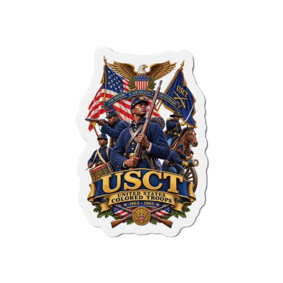 Die-Cut Magnets — United States Colored Troops (USCT) - Civil War - 3D - Enhanced