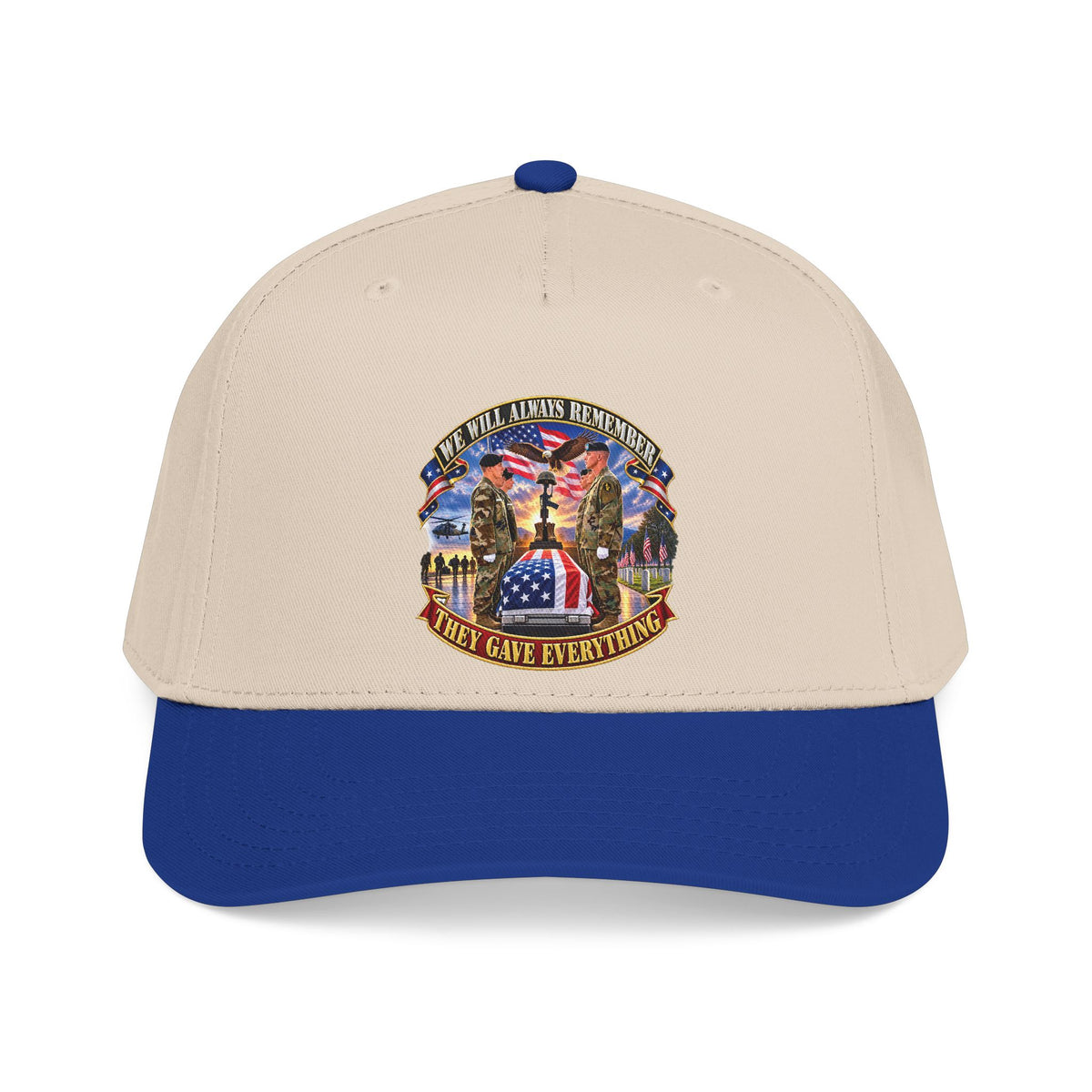 Mid Profile Baseball Cap - Emblem - We Will Always Remember - They Gave Everything - 3D - Enhanced