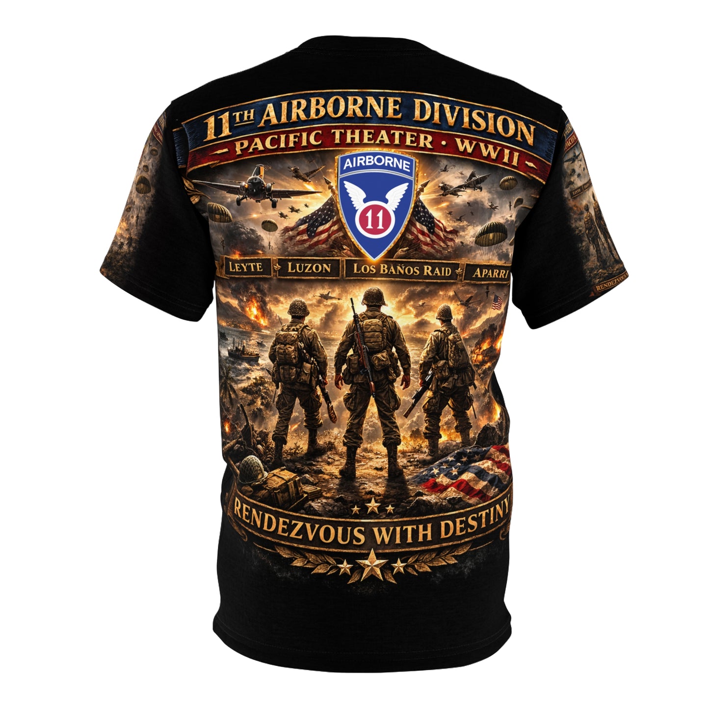 11th Airborne Division WWII Tribute Tee — "War in the Philippines"