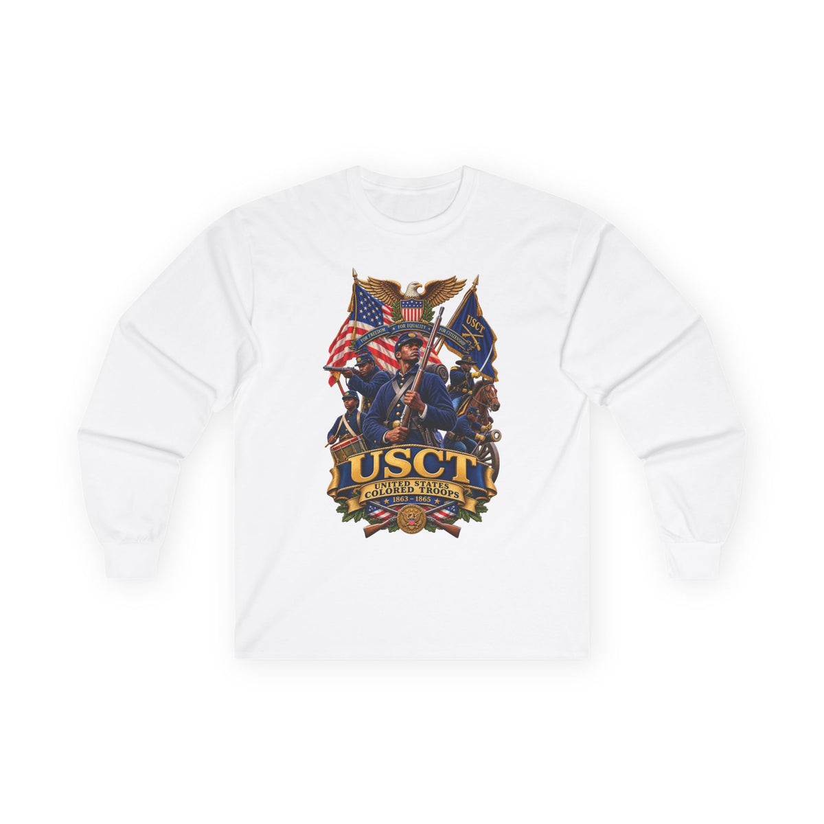 Unisex Ultra Cotton Long Sleeve Tee - United States Colored Troops (USCT) - Civil War - 3D - Enhanced