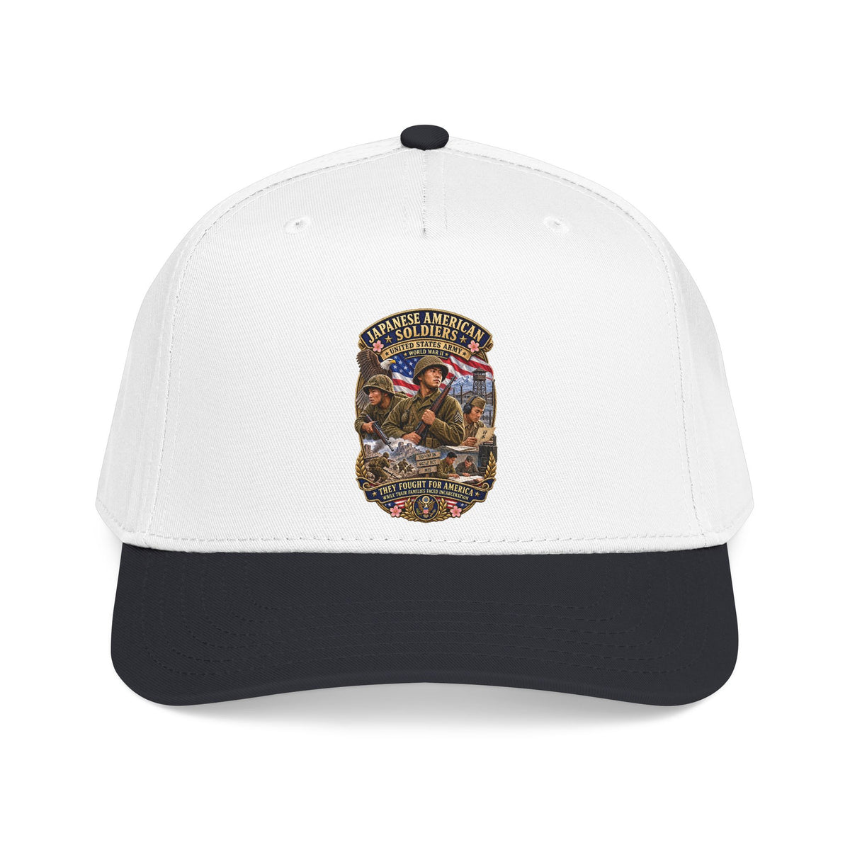 Mid Profile Baseball Cap - Japanese American WWII Soldiers - 3D - Enhanced