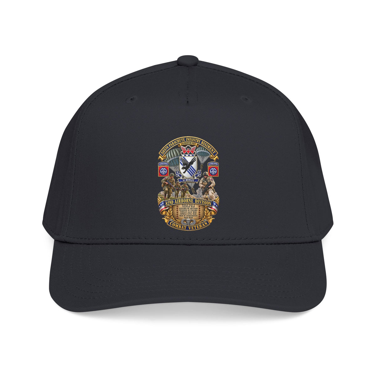 Mid Profile Baseball Cap - Army - Combat Vet w 505th PIR - 82nd Airborne  w Campaigns - Soldiers - SSI - 3D - Enhanced