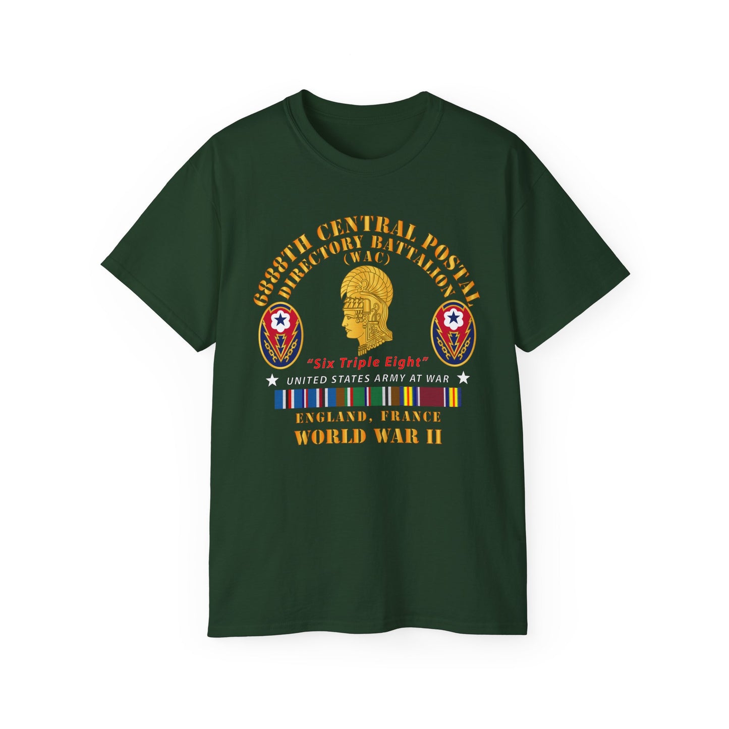 Unisex Ultra Cotton Tee - Army - 6888th Central Postal Directory Battalion - World War II Service Medals