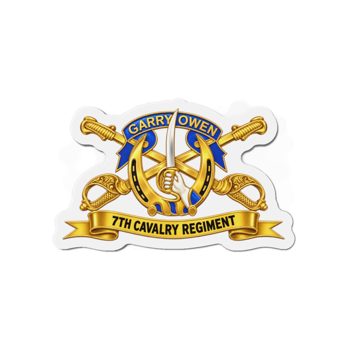 Die-Cut Magnets — 7th Cavalry Regiment - DUI, Br, Ribbon wo Scene - 3D - Transparent