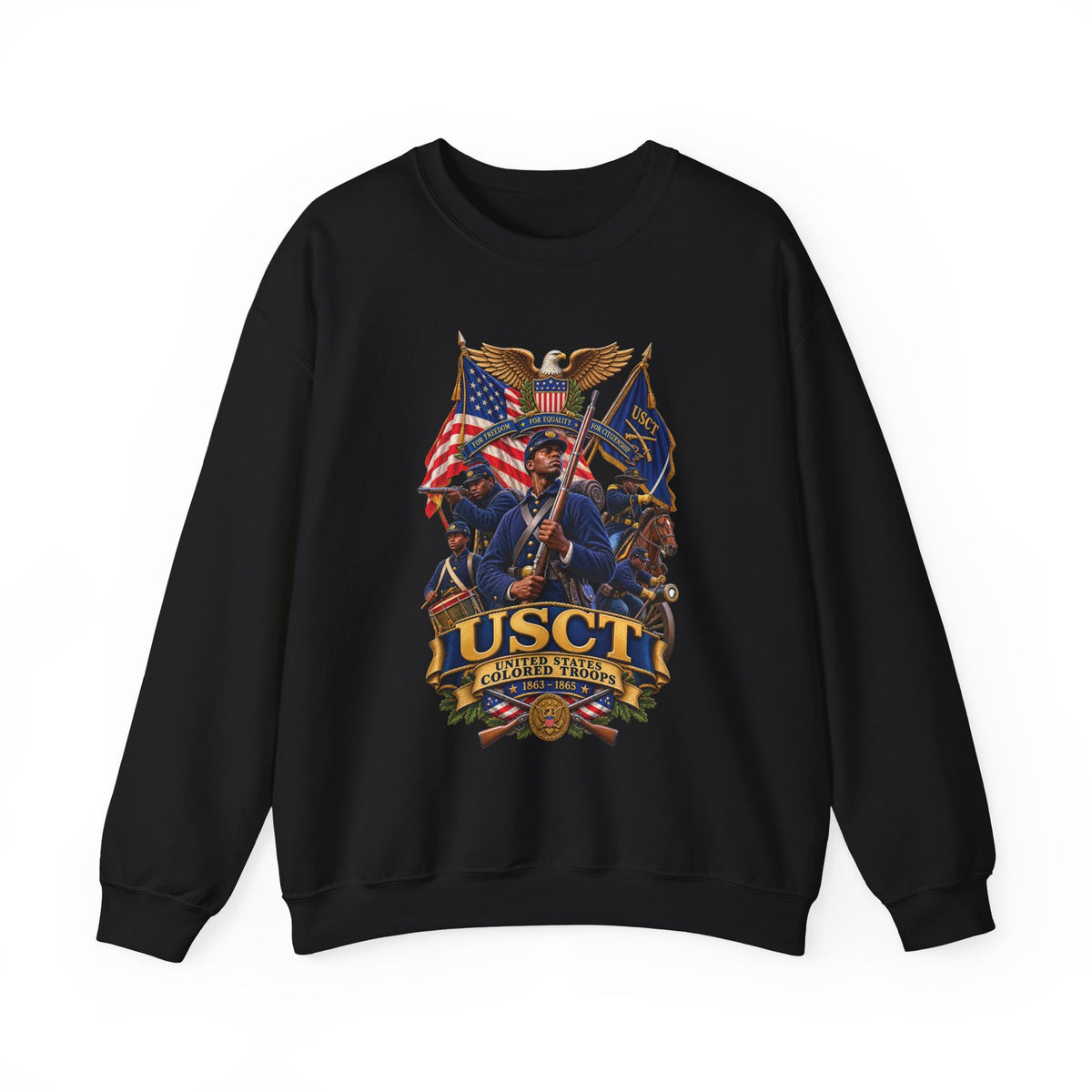 Crewneck Sweatshirt - United States Colored Troops (USCT) - Civil War - 3D - Enhanced