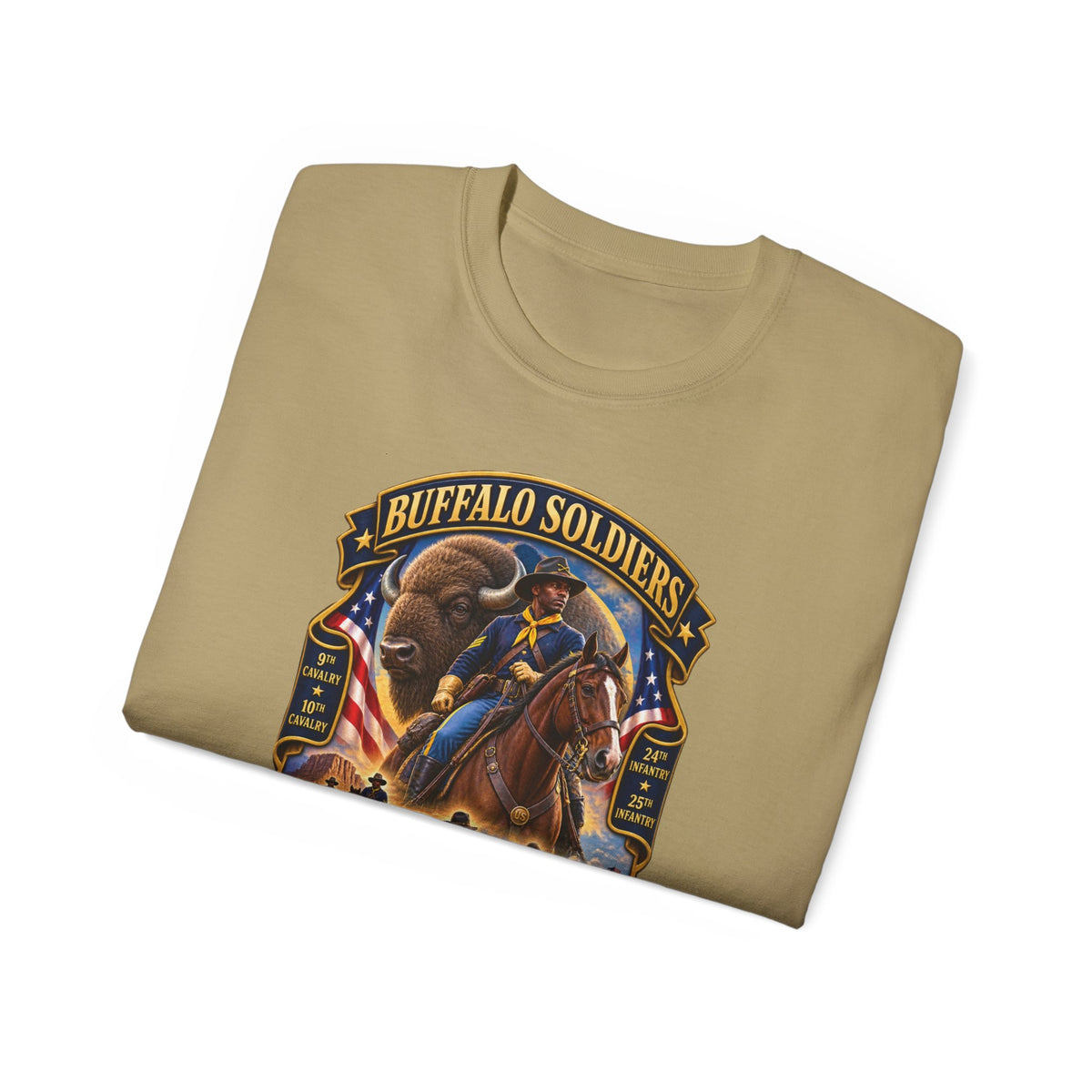 Unisex Ultra Cotton Tee - Overall Buffalo Soldiers Tribute - 3D - Enhanced