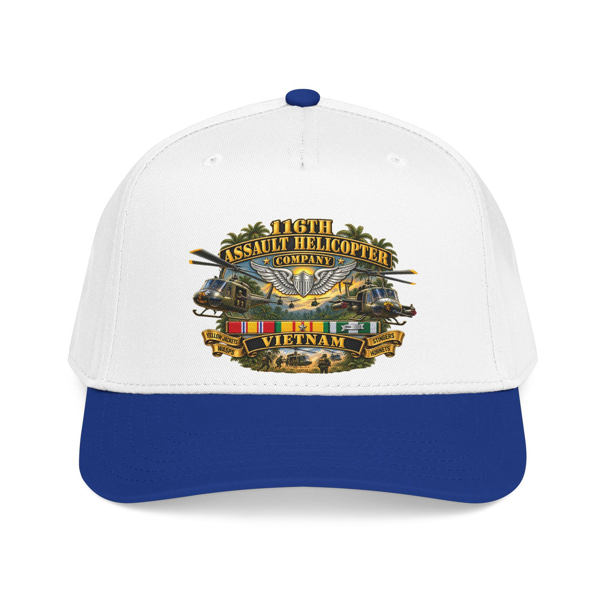 Mid Profile Baseball Cap - Army - 116th Assault Helicopter Co w  Aviator Badge w VN SVC - HORNETS - 3D - Enhanced