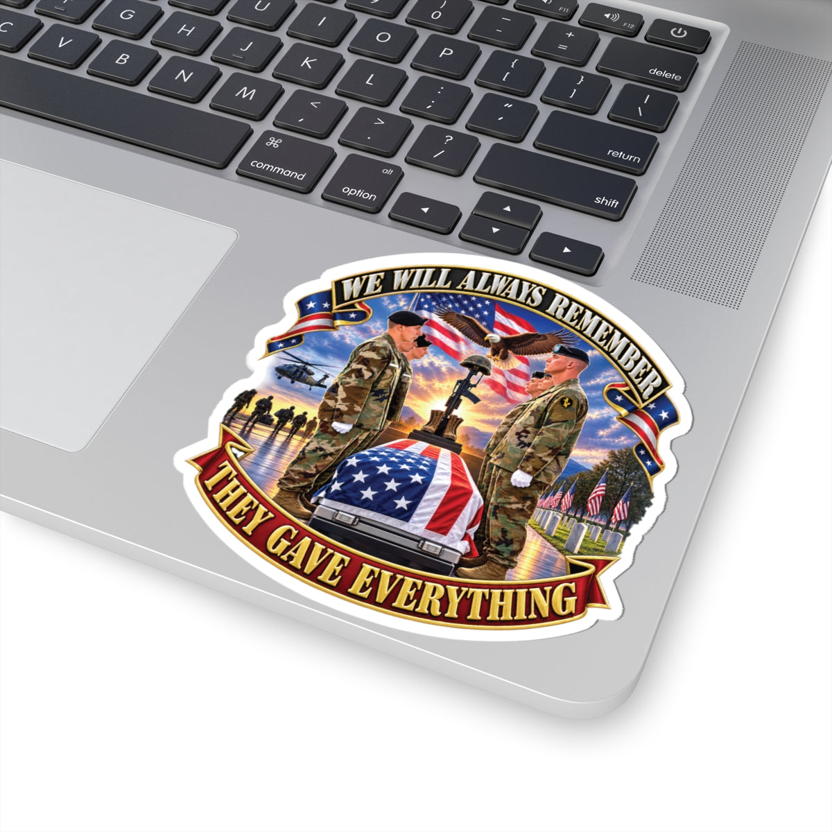 Kiss-Cut Stickers - Emblem - We Will Always Remember - They Gave Everything - 3D - Enhanced