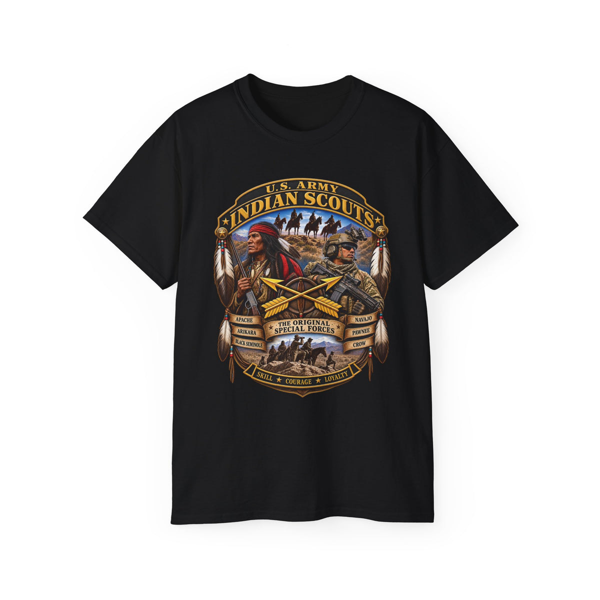 Unisex Ultra Cotton Tee - United States Indian Scouts (USS) - Original Special Forces - 3D - Enhanced