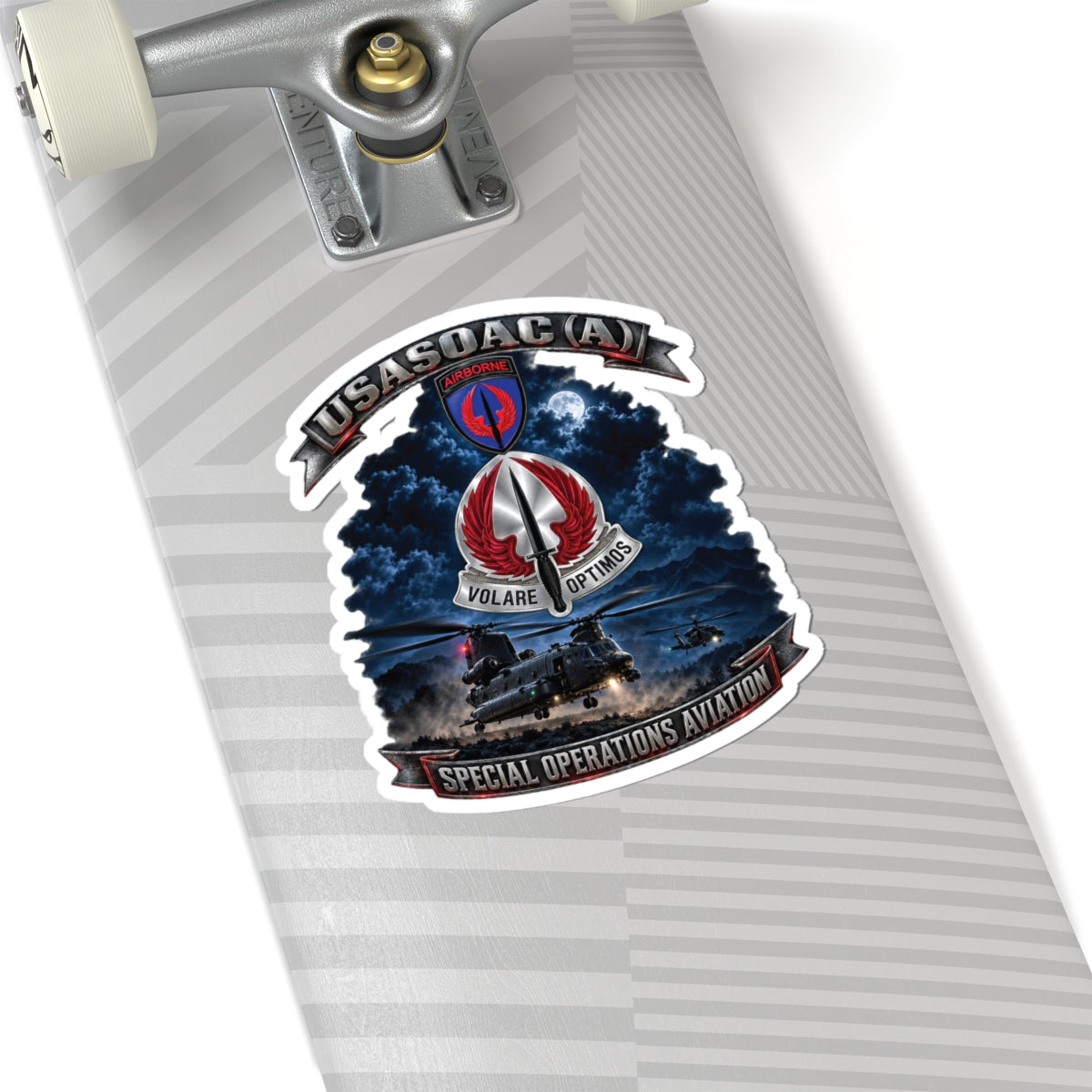 Kiss-Cut Stickers - USA Special Operations Aviation Command (Airborne) - SSI, DUI with Scene - 3D - Enhanced