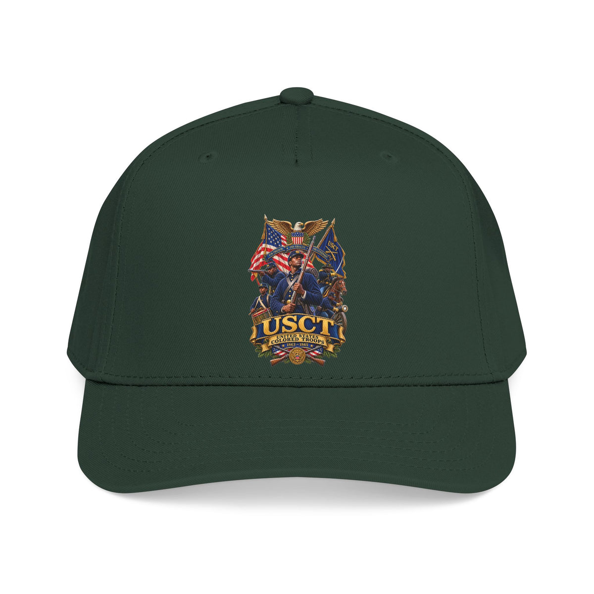 Mid Profile Baseball Cap - United States Colored Troops (USCT) - Civil War - 3D - Enhanced