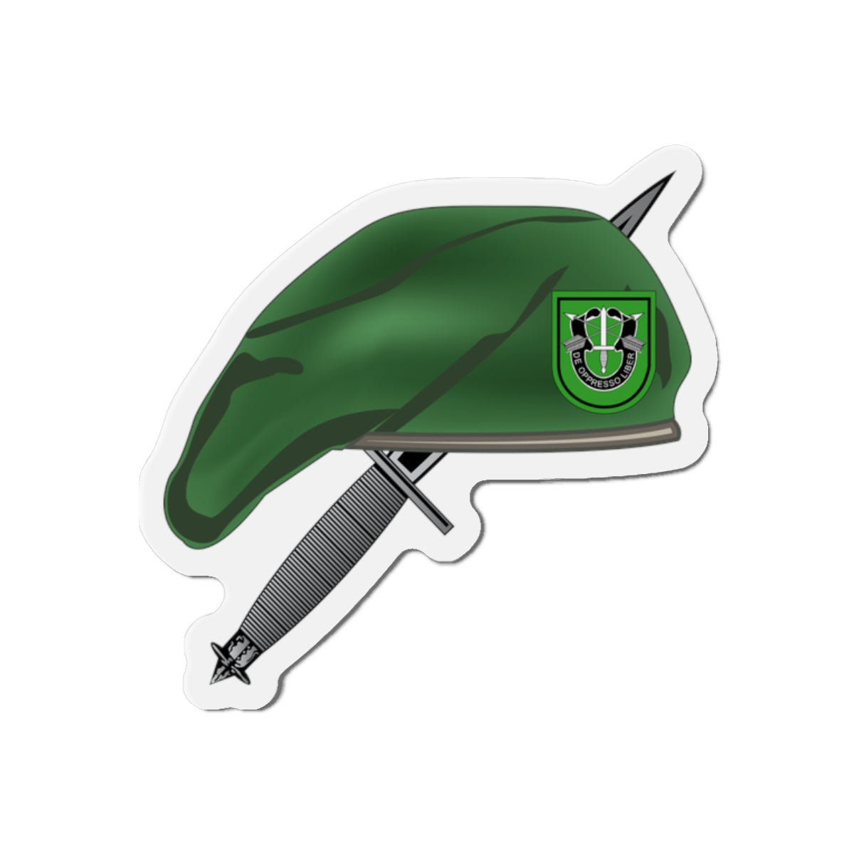 Die-Cut Magnet - 10th SFG Beret with Dagger