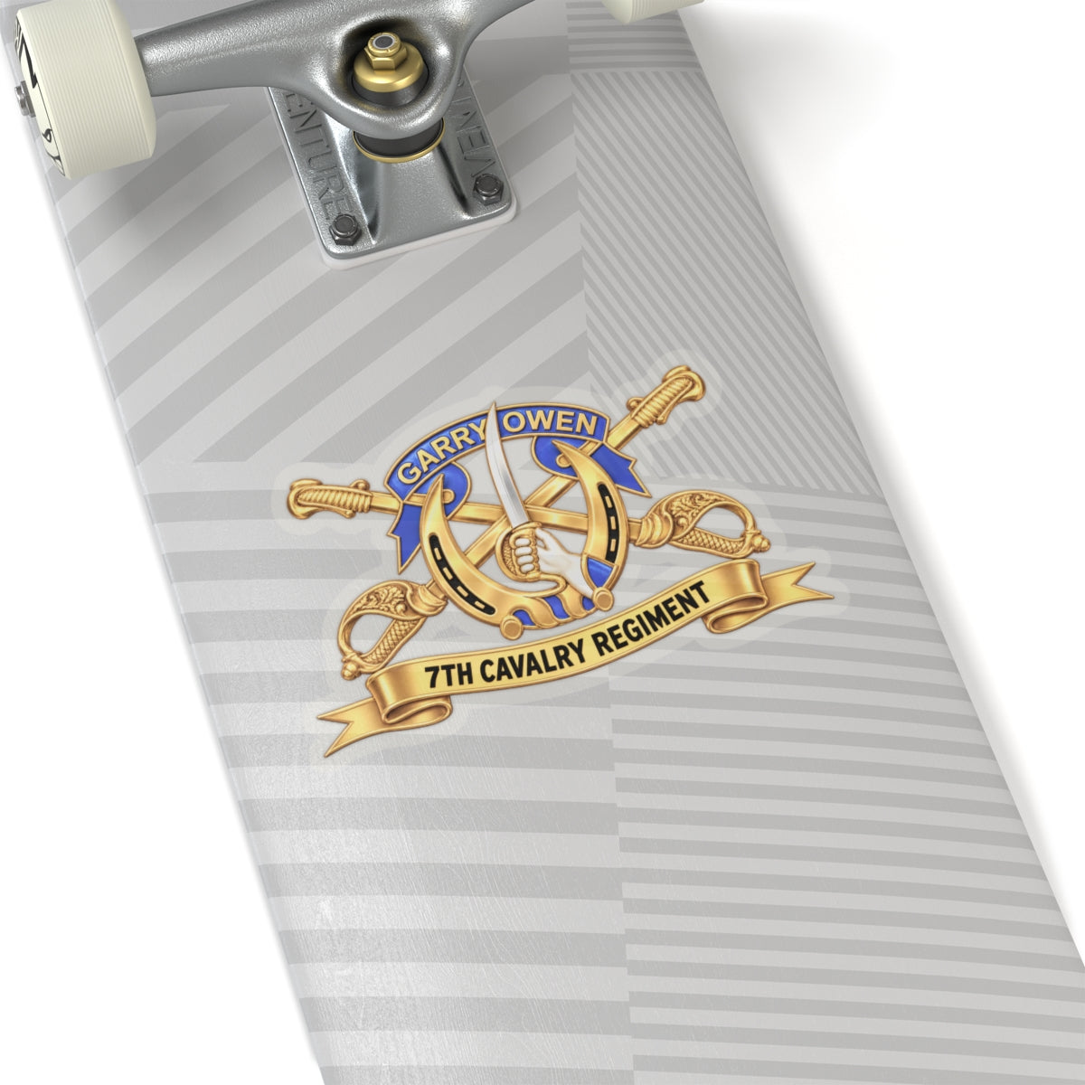 Kiss-Cut Stickers - 7th Cavalry Regiment - DUI, Br, Ribbon wo Scene - 3D - Transparent