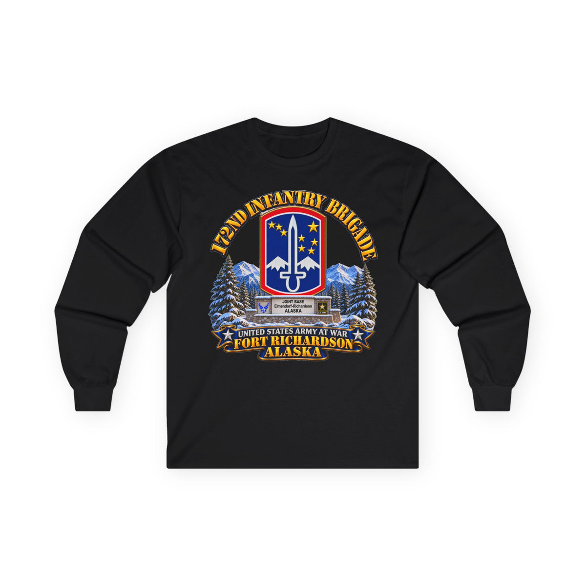 Unisex Ultra Cotton Long Sleeve Tee - 172nd Infantry Brigade - Ft Richardson, Alaska - 3D - Enhanced