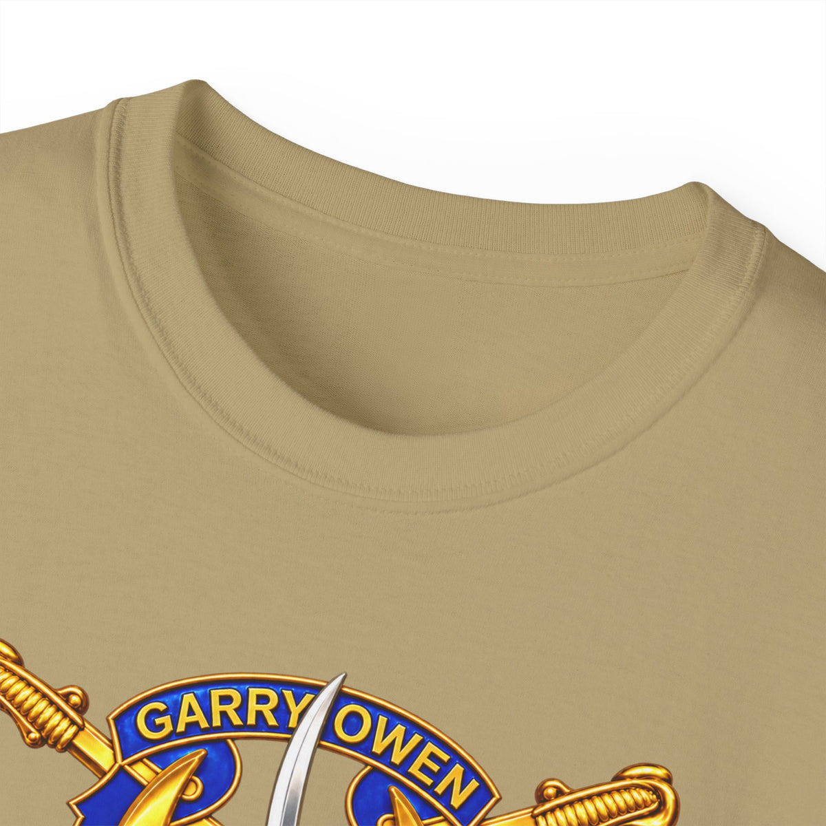 Unisex Ultra Cotton Tee - 7th Cavalry Regiment - DUI, Br, Ribbon w  Battle of Ia drang Valley Scene - Vietnam - 3D - Transparent