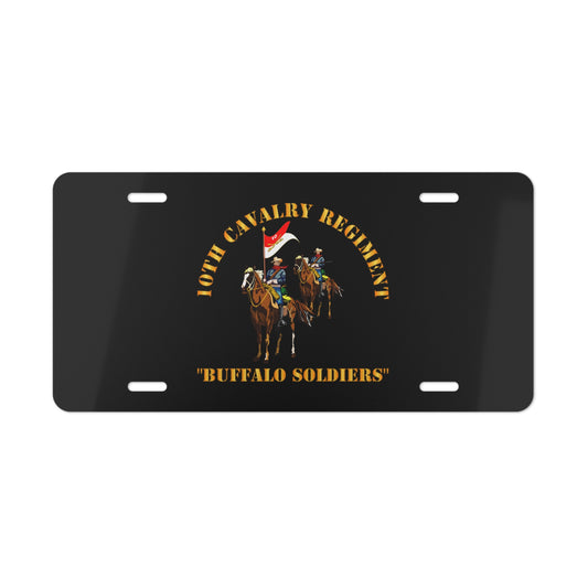 License Plate - Army - 10th Cavalry Regiment w Cavalrymen - Buffalo Soldiers