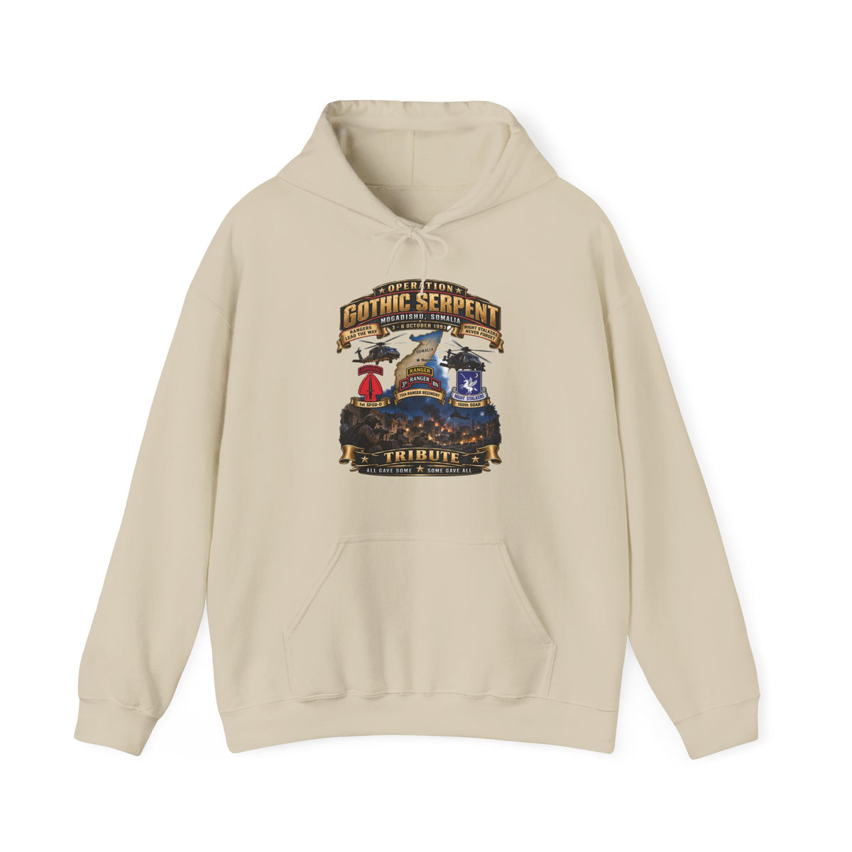 Hoodie — Operation Gothic Serpent - Mogadishi, Somalia - 3-6 Oct 1993 Tribute - 3D - Enhanced
