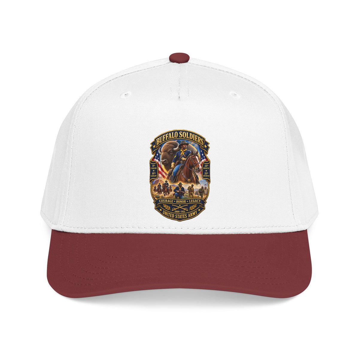 Mid Profile Baseball Cap - Overall Buffalo Soldiers Tribute - 3D - Enhanced