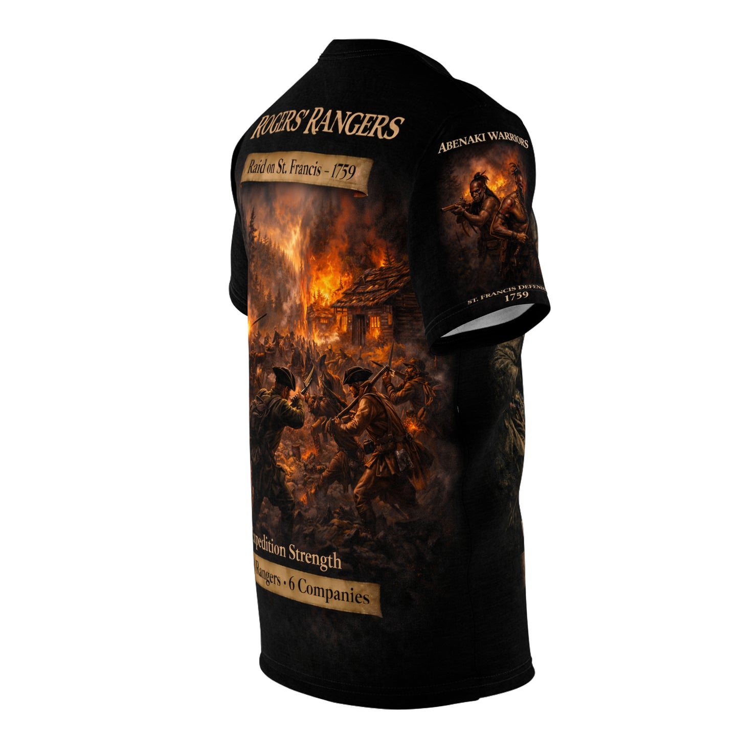 Raid on St. Francis 1759 Rogers Rangers Tribute Tee