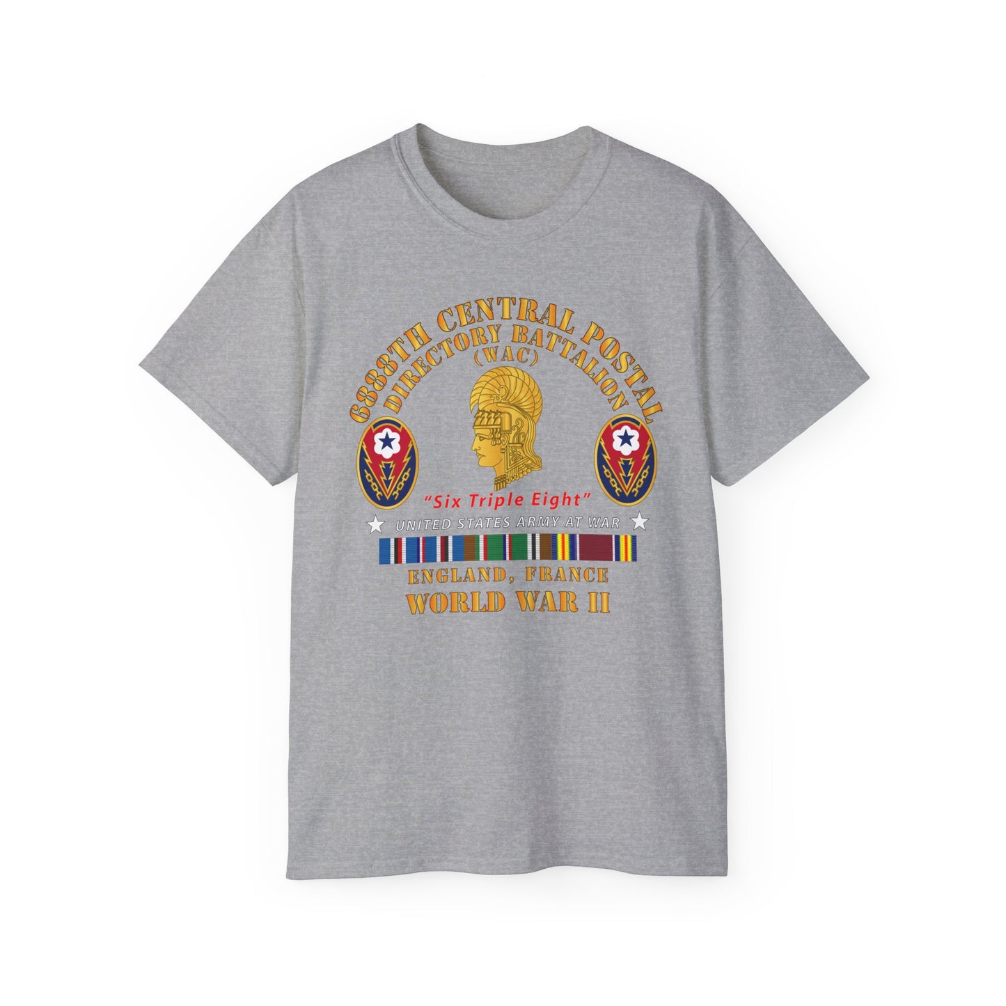 Unisex Ultra Cotton Tee - Army - 6888th Central Postal Directory Battalion - World War II Service Medals