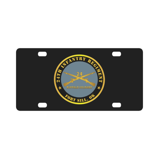 Army - 24th Infantry Regiment - Fort Sill, OK - Buffalo Soldiers w Inf Branch Classic License Plate