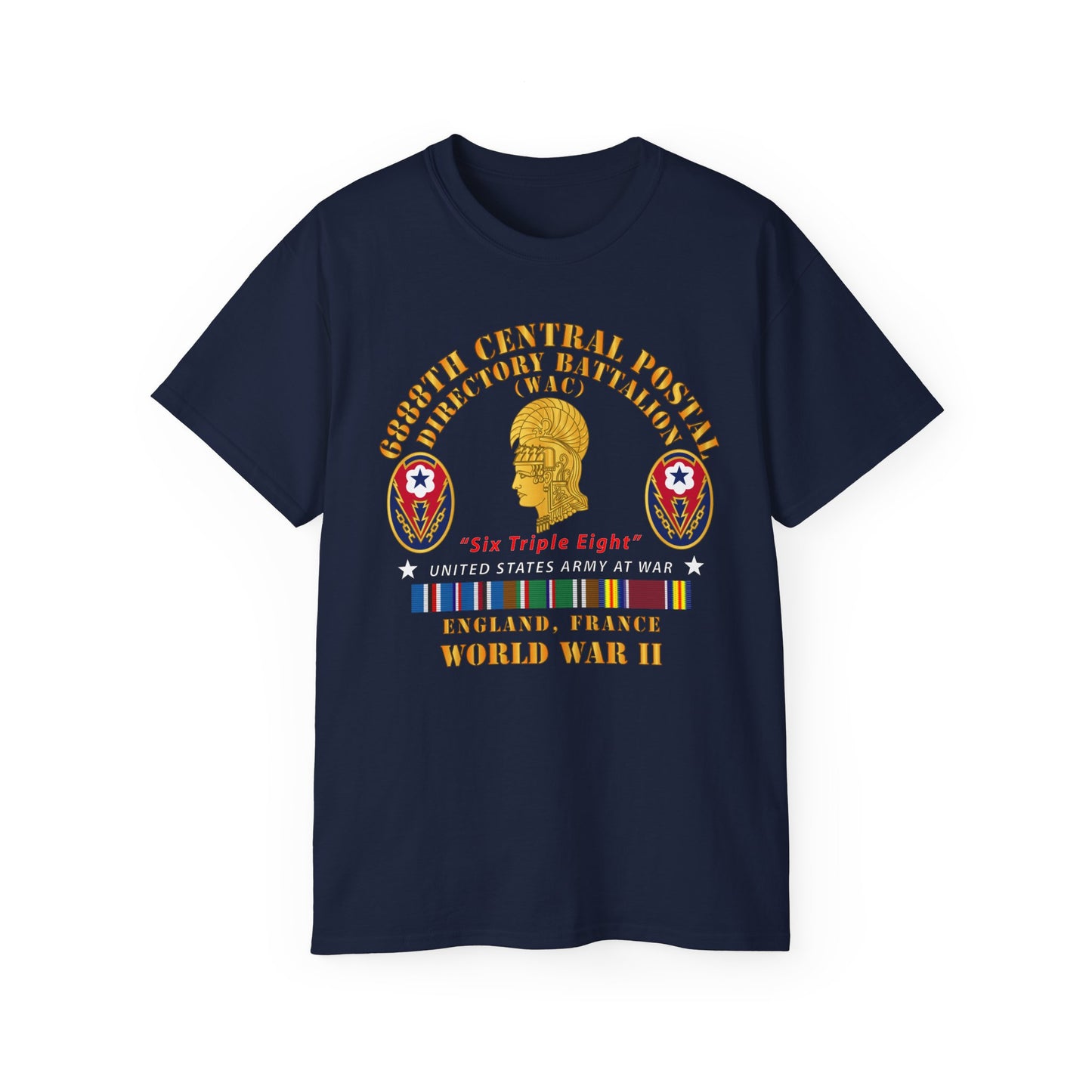 Unisex Ultra Cotton Tee - Army - 6888th Central Postal Directory Battalion - World War II Service Medals