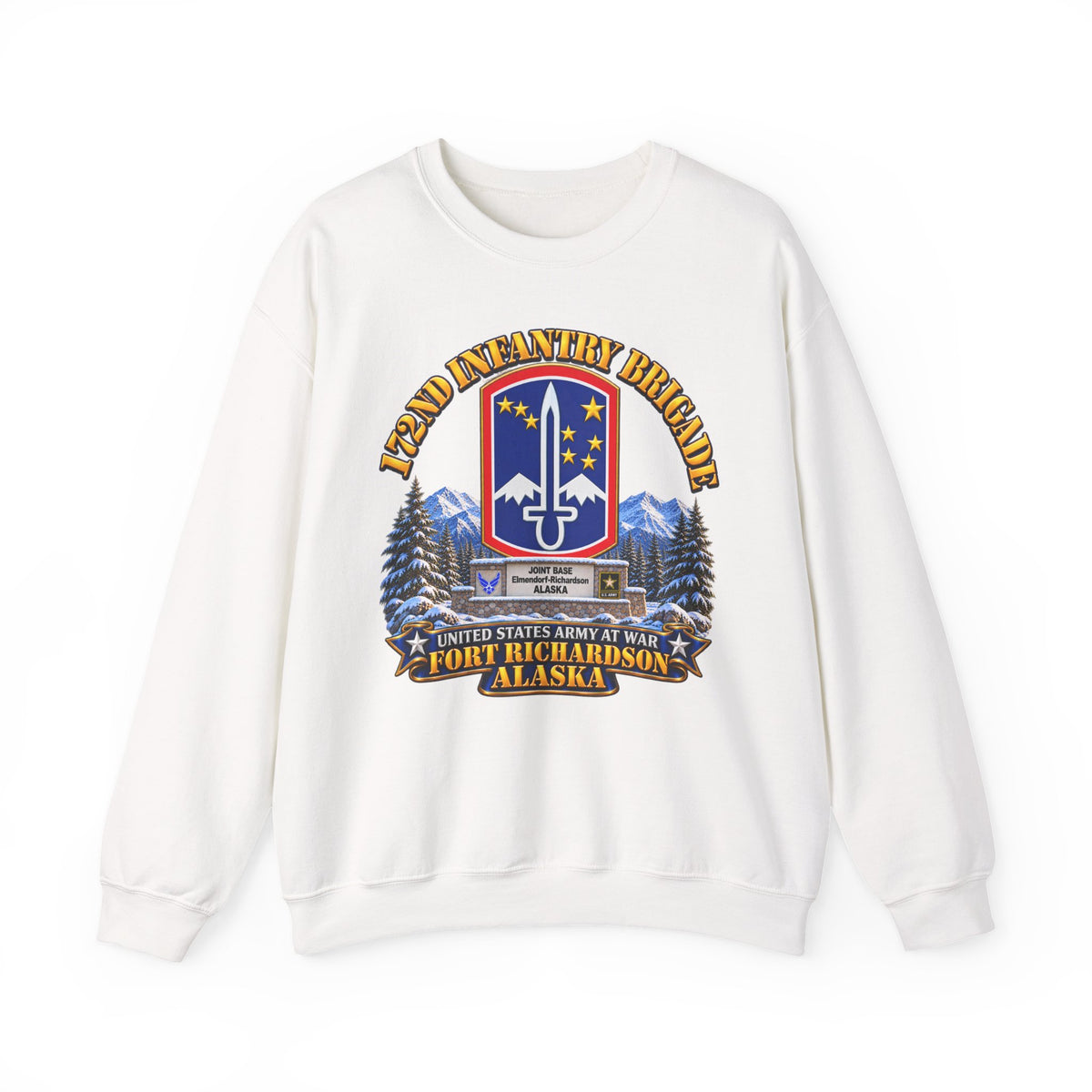 Crewneck Sweatshirt - 172nd Infantry Brigade - Ft Richardson, Alaska - 3D - Enhanced