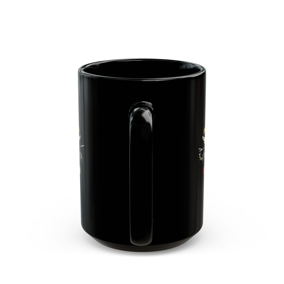 Black Mug  (15oz) - Army - 116th Assault Helicopter Co w  Aviator Badge w VN SVC - HORNETS - Side X Side - 3D - Enhanced