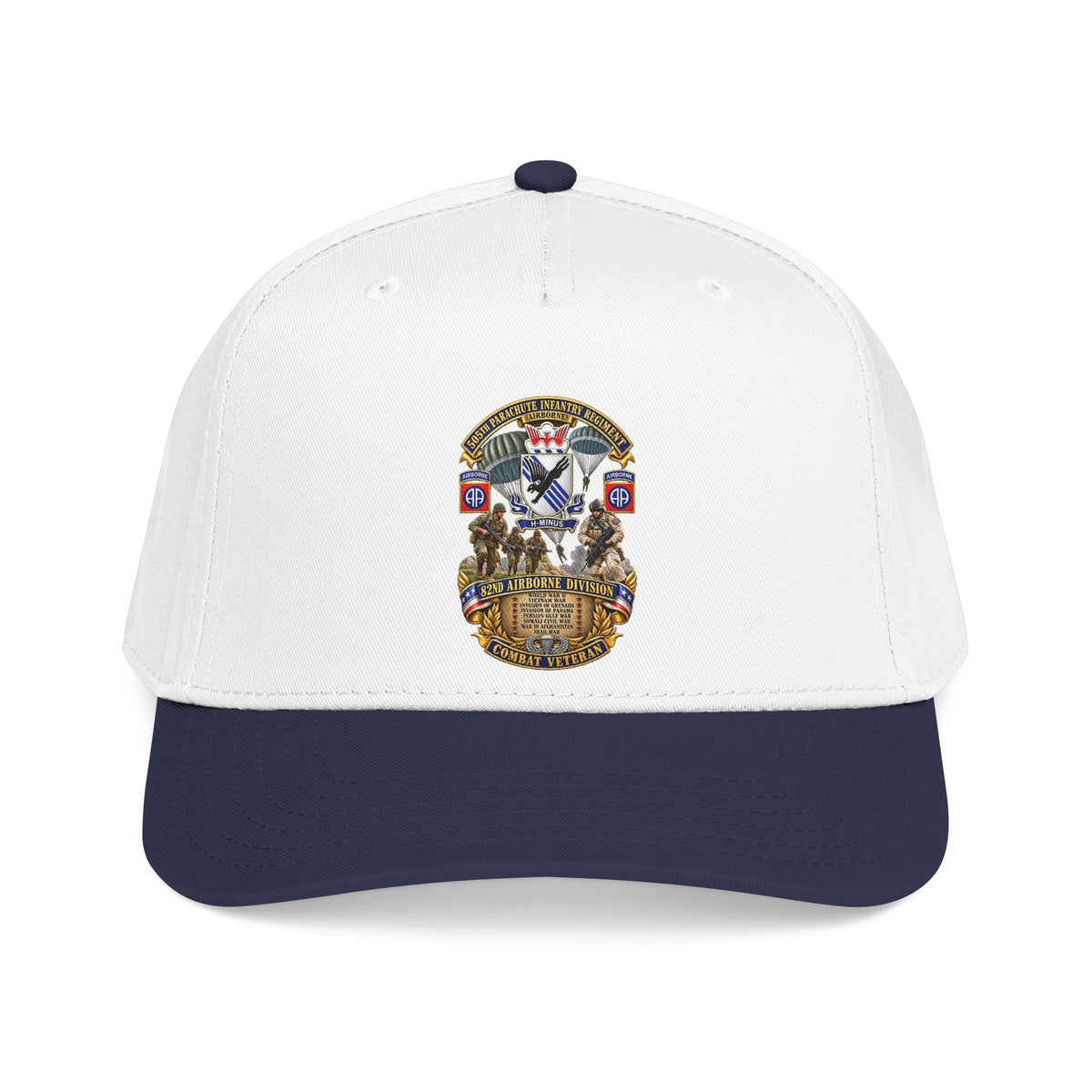 Mid Profile Baseball Cap - Army - Combat Vet w 505th PIR - 82nd Airborne  w Campaigns - Soldiers - SSI - 3D - Enhanced