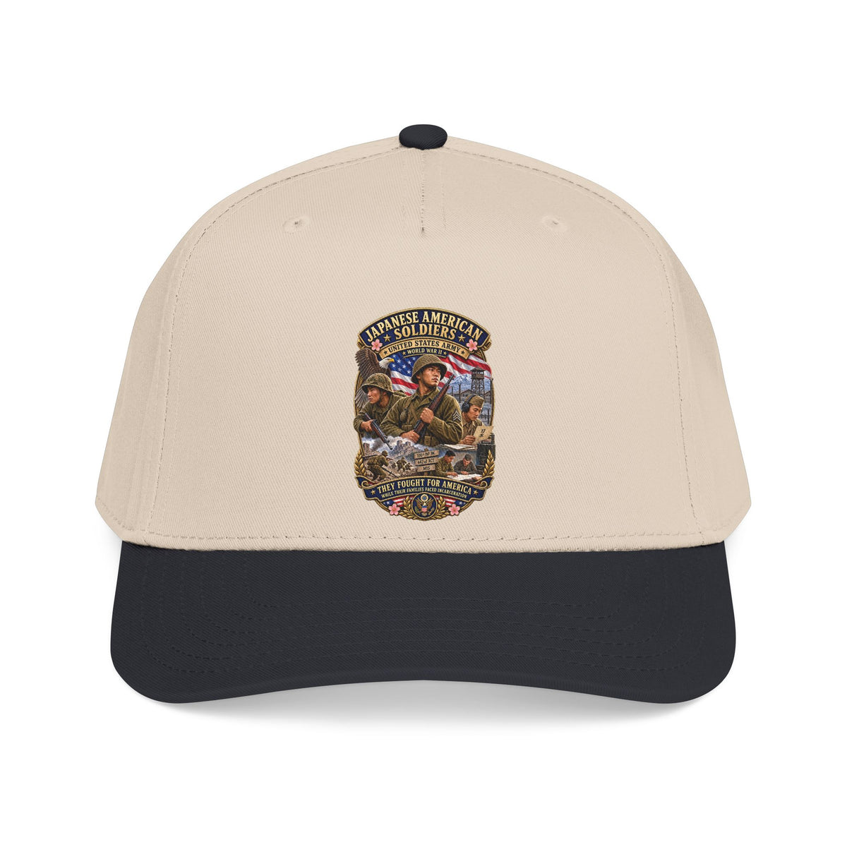 Mid Profile Baseball Cap - Japanese American WWII Soldiers - 3D - Enhanced