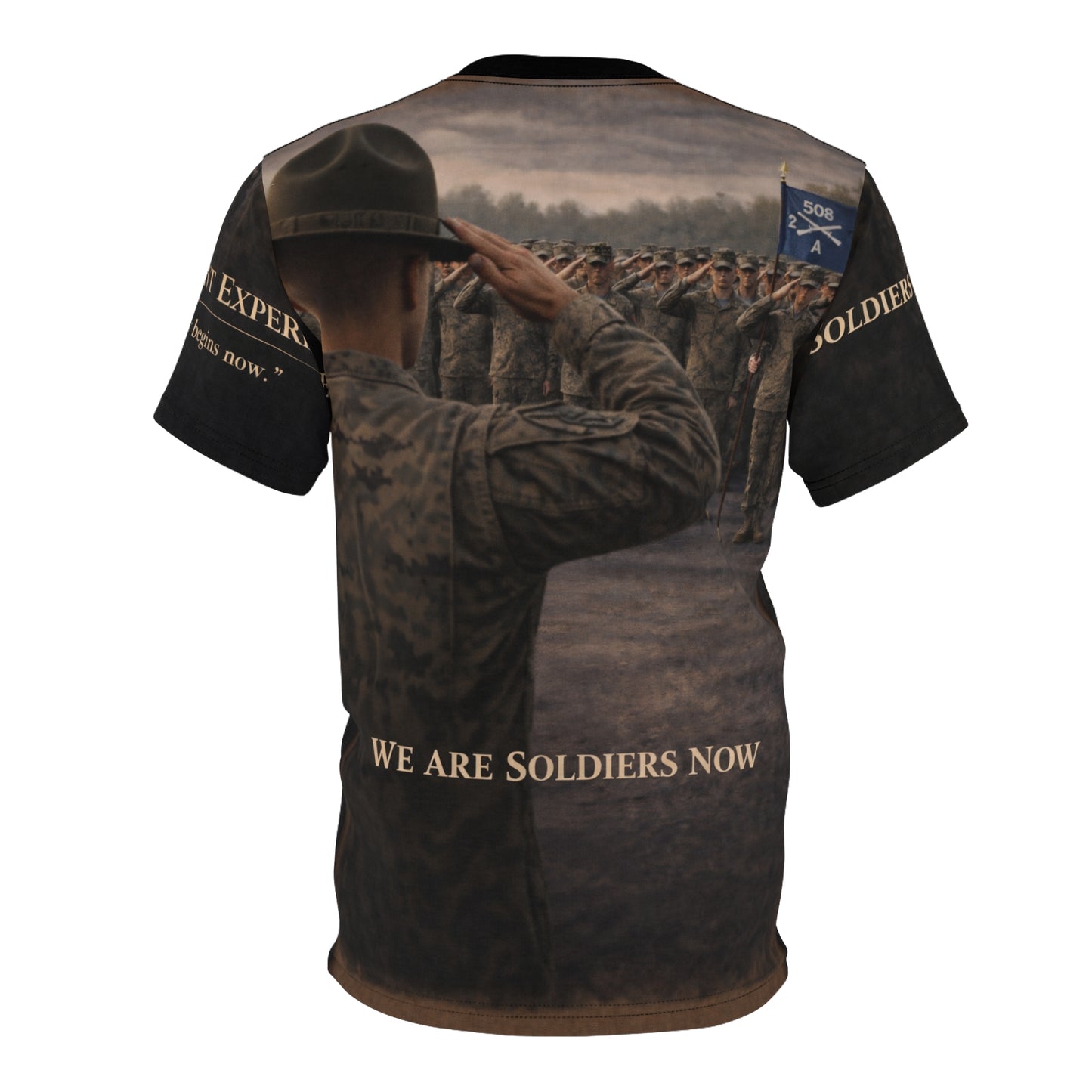 Drill Sergeant All-Over Print Tee — "Turning Civilians into Soldiers" Basic Training