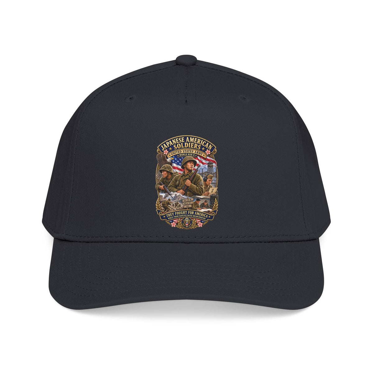 Mid Profile Baseball Cap - Japanese American WWII Soldiers - 3D - Enhanced