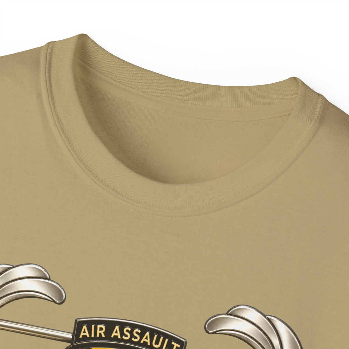 Unisex Ultra Cotton Tee - 1st Cavalry Division w Air Assault Tab on Airborne Badge wo Txt - 3D - Transparent