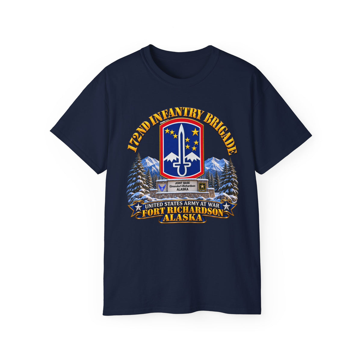 Unisex Ultra Cotton Tee - 172nd Infantry Brigade - Ft Richardson, Alaska - 3D - Enhanced